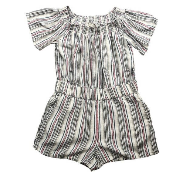 LOFT Linen Blend Striped Romper Size S - Picture 1 of 5